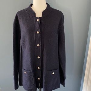 Navy Blue Wool Coat